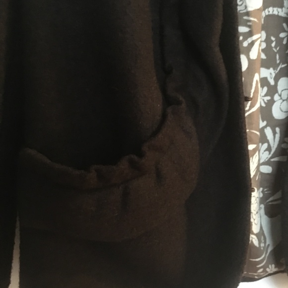 Anthropologie elevenses Brown Wool Ruffle Blazer - Picture 4 of 8